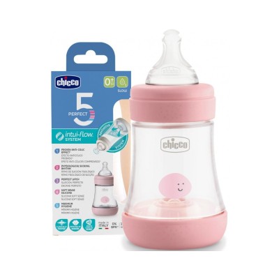 Chicco biberon rose 0m+ 150ml perfect